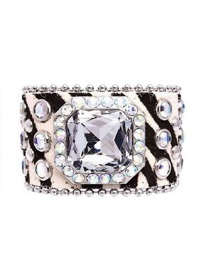 Waverly Zebra Crystal Statement Cuff Bracelet